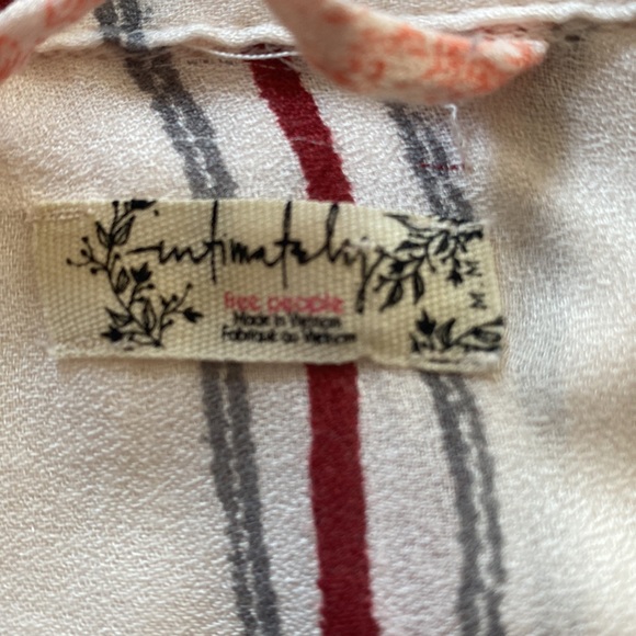 Free People paisley stripe pajama style tunic Top - Picture 6 of 6